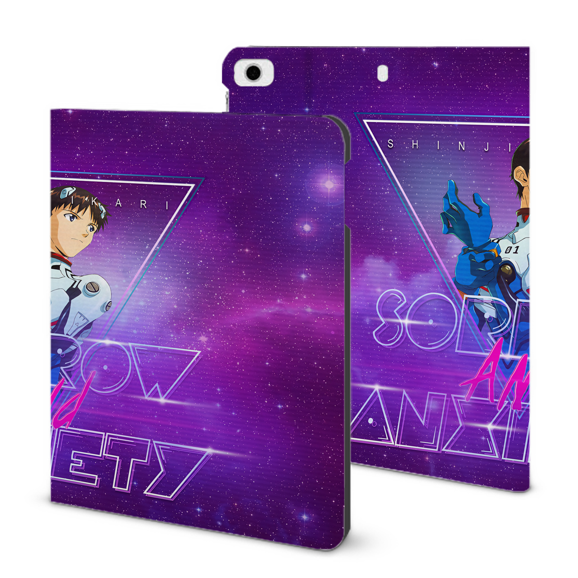 （画像用） EVA 新世紀エヴァンゲリオン IPad ケース ブック型 PUレザー TPU 耐衝撃 軽量 薄型 ペン収納なし 全面保護 IPad 各モデル対応